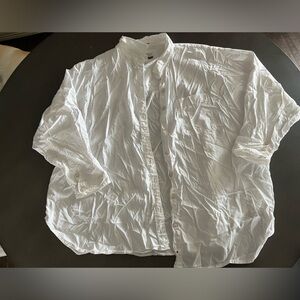 Women’s American Eagle Oversized Button Down Boyfriend Shirt white size XL